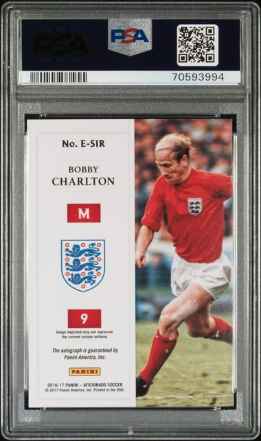 2016 PANINI AFICIONADO ENDORSEMENTS AUTOGRAPHS #E-SIR BOBBY CHARLTON ENDORSEMENTS AUTO /40 PSA 9 Auto 10