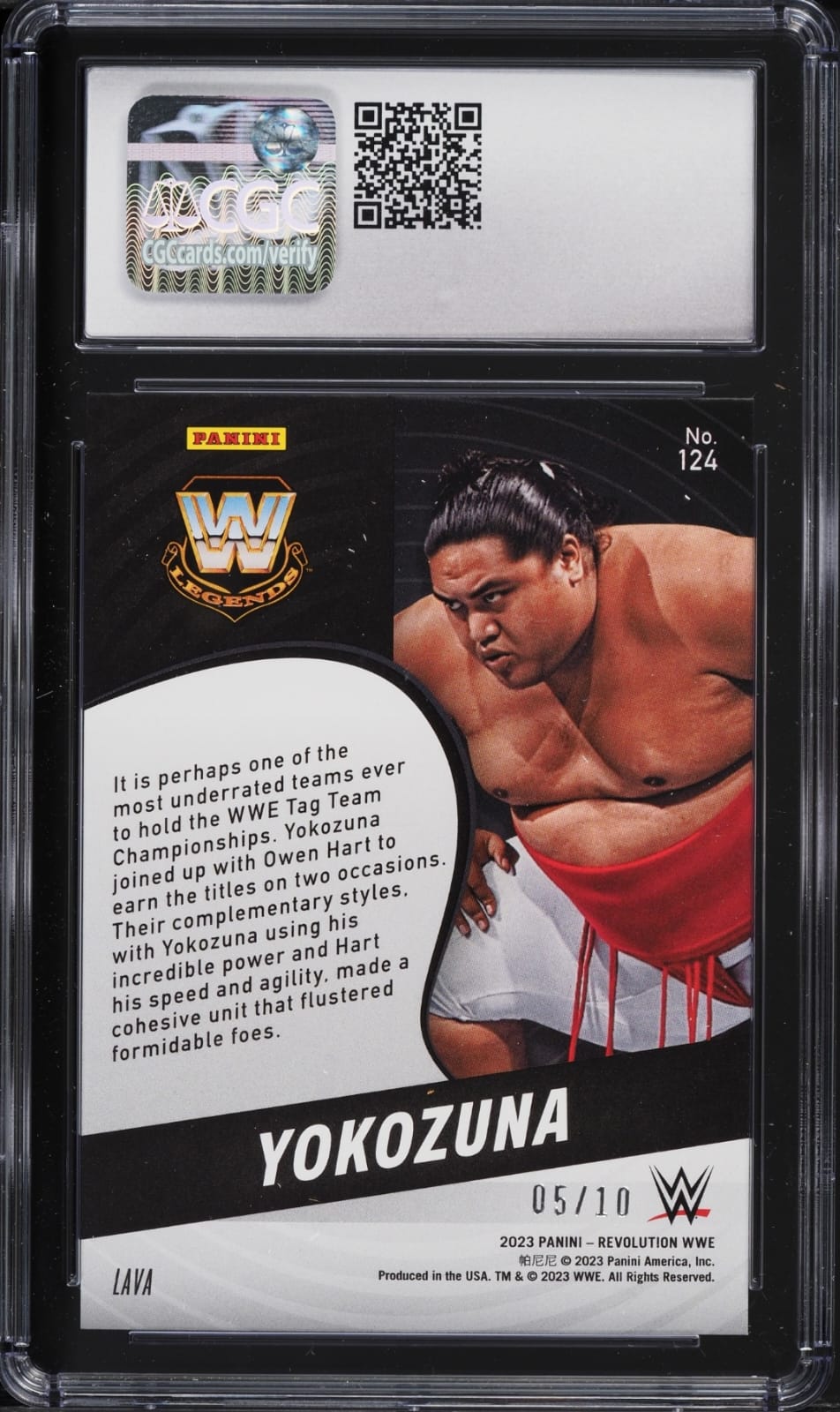 2023-24 Panini revolution WWE #124 Yokozuna Lava /10 CGC 10