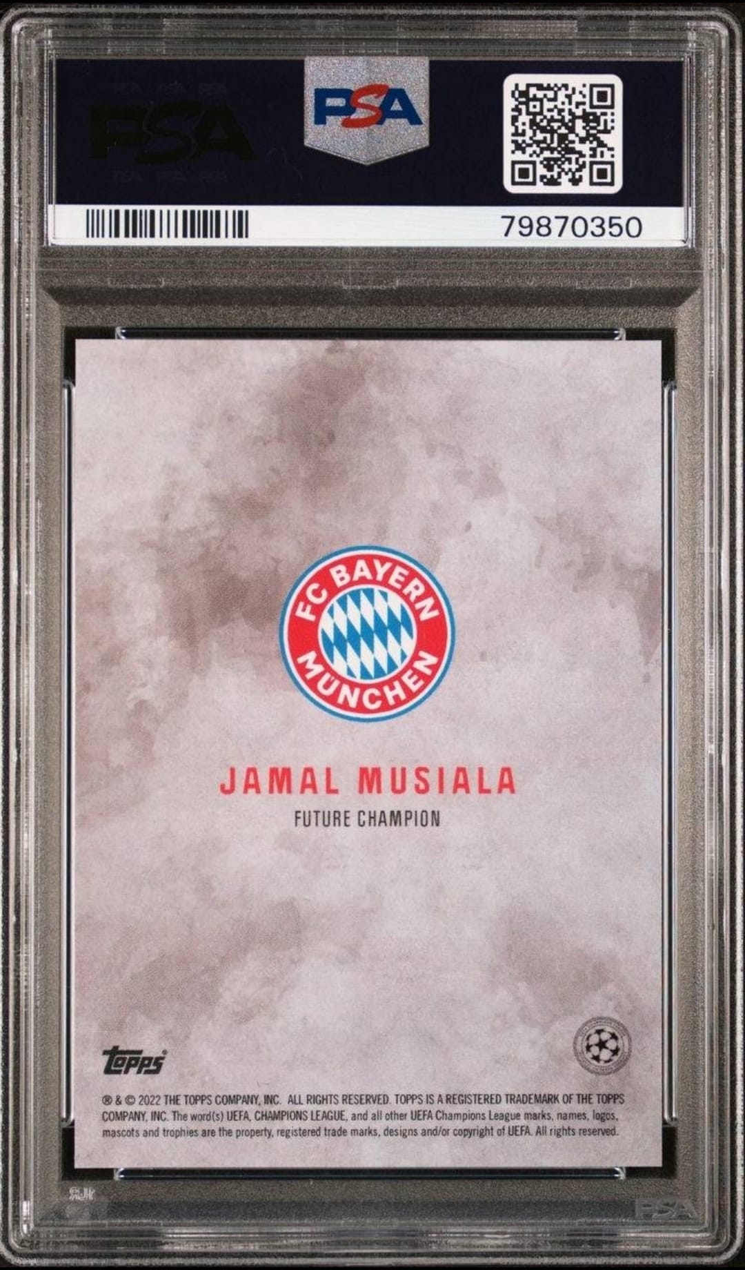 2021-22 Topps UCL Jamal Musiala Future Champions Black PSA 10 /99