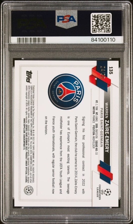 2022-23 Topps Chrome UCC #135 Rookie Warren Zaire Emery Black & Gold Seismic Refractor PSA 9 /30