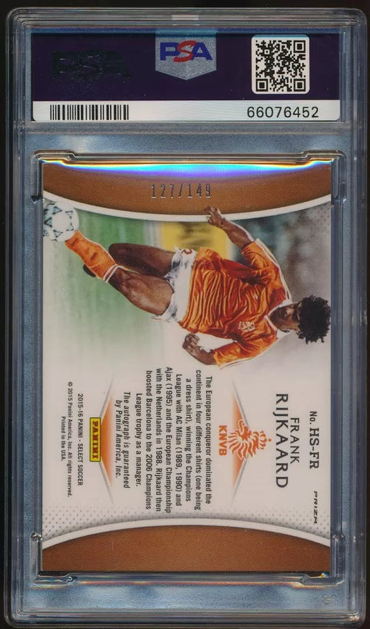 2015-16 Select Historic Signatures Orange Prizm Frank Rijkaard AUTO /149 PSA 8