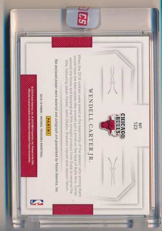 2018-19 Panini National Treasures /49 Wendell Carter Jr RPA Rookie Patch Auto RC