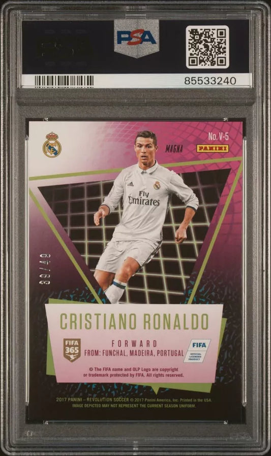 2017 Panini Revolution Cristiano Ronaldo Vortex PSA 9 Magma /49 Pop 4 Non higher