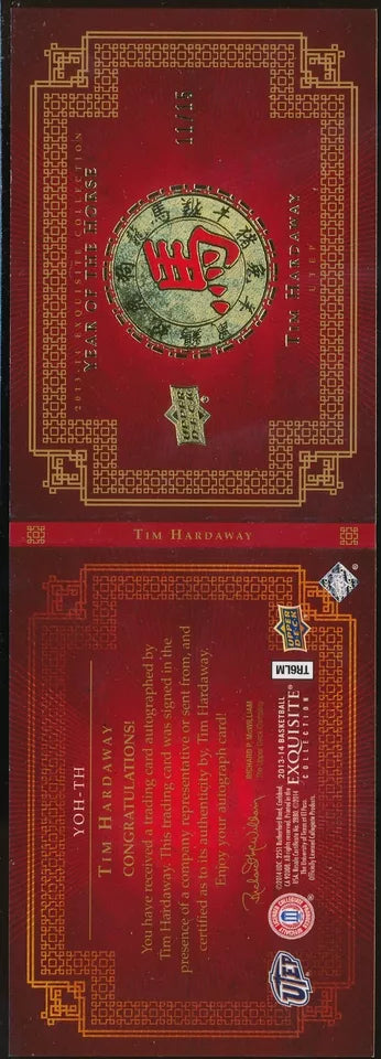 2013-14 UD Exquisite "Year of the Horse" Tim hardaway Auto Booklet 11/15 #YOH-TH