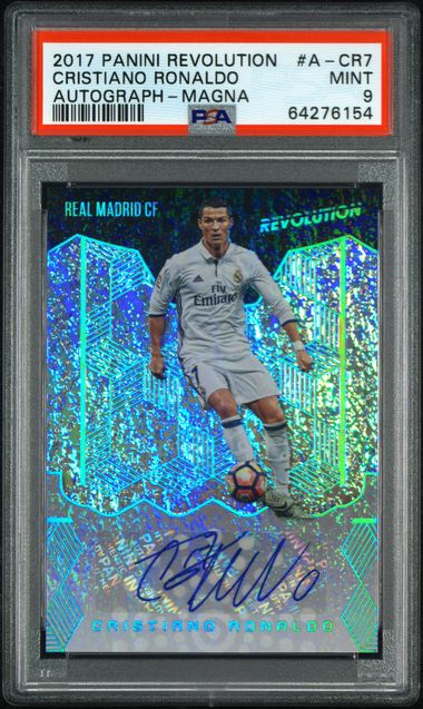 2017 PANINI REVOLUTION AUTOGRAPH #A-CR7 CRISTIANO RONALDO AUTOGRAPH-MAGNA /10 PSA 9