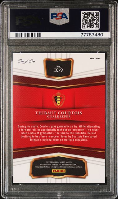 2017 Panini Select Thibaut Courtois Black 1/1 PSA 9 In the clutch BLack #IC-9
