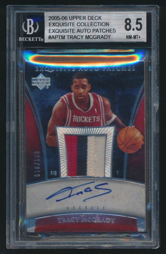 2005-06 Upper deck Exquisite Collection Patch Auto #APTM Tracy mcgrady /100