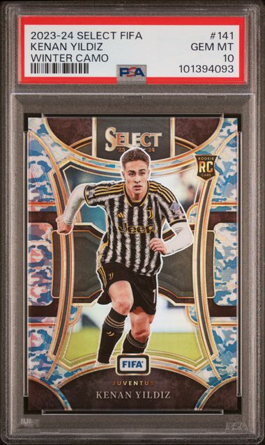 2023-24 PANINI SELECT FIFA #141 KENAN YILDIZ WINTER CAMO /99 PSA 10