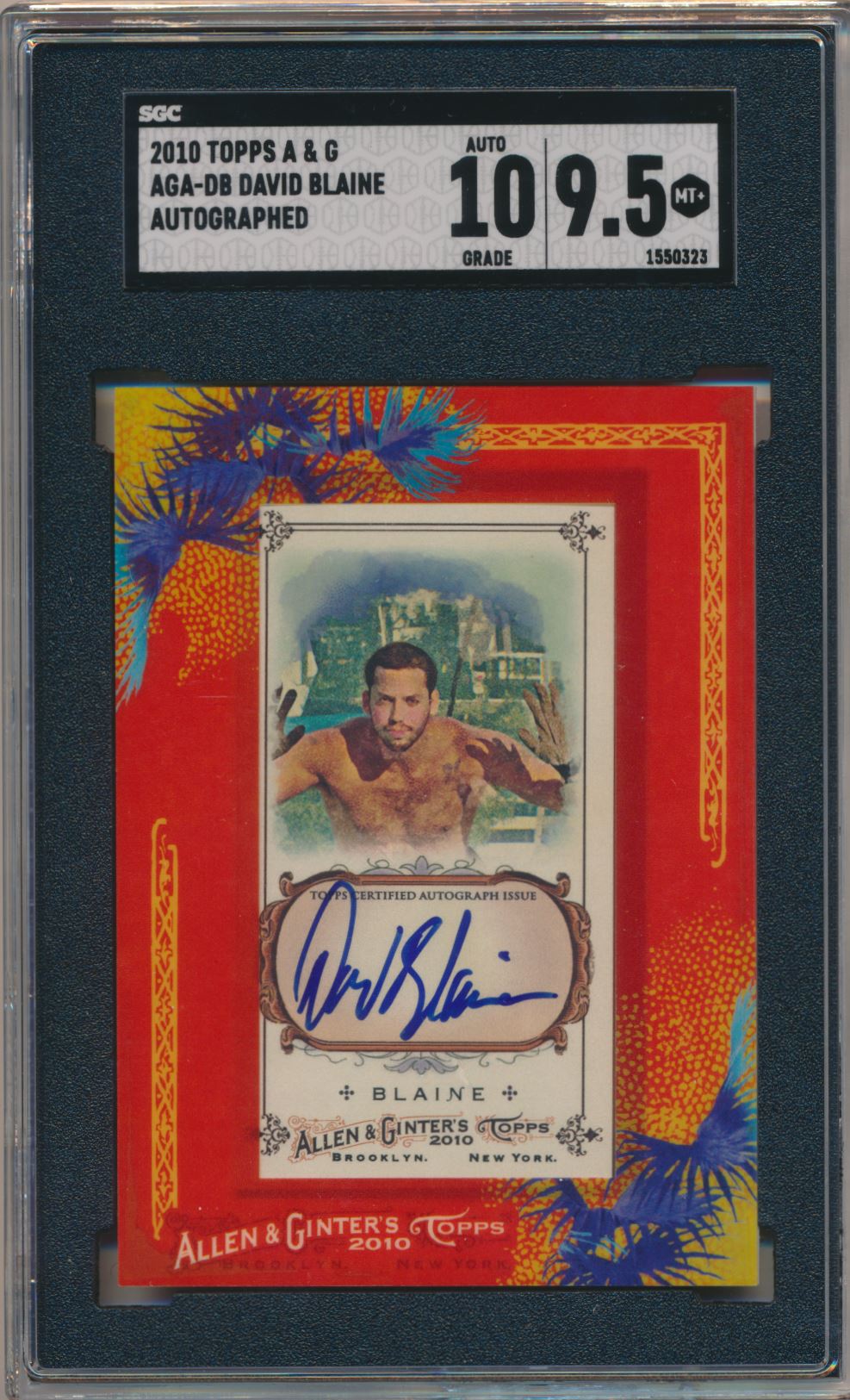 2010 Topps Allen &amp; Ginter #AGA-DB David Blaine Autograph Magic Auto SGC 9.5/10