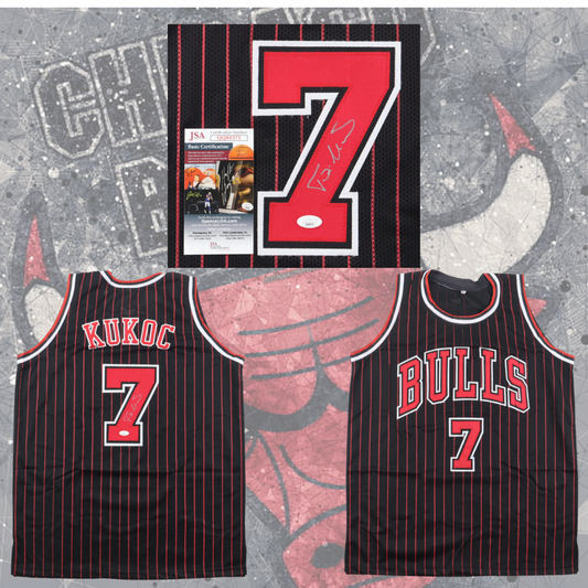 Toni Kukoc Bulls Black Jersey JSA Authentication