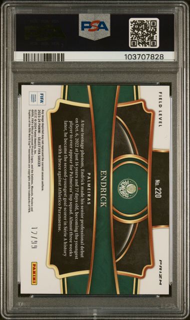 2023-24 PANINI SELECT FIFA #220 ENDRICK WINTER CAMO Field Level PSA 10 /99