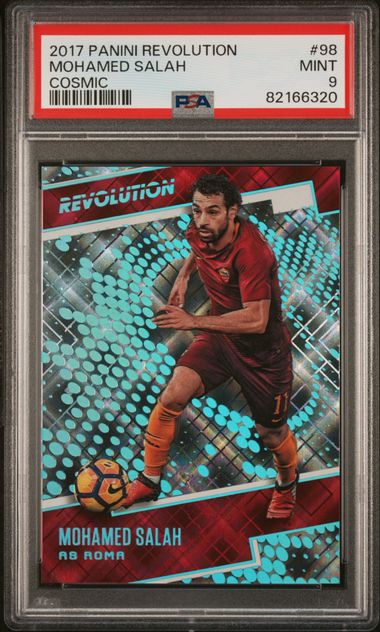 2017 PANINI REVOLUTION #98 MOHAMED SALAH COSMIC /100 PSA 9