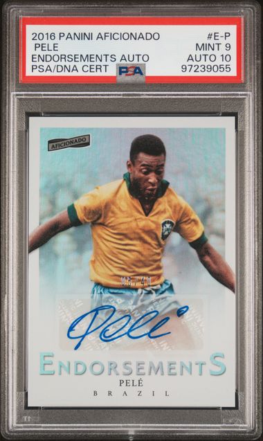 2016 PANINI AFICIONADO ENDORSEMENTS AUTOGRAPHS #E-P PELE ENDORSEMENTS AUTO /40 PSA 9 auto 10