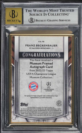 2022-23 Topps Museum Collection Franz Beckenbauer #FAFB Auto BGS 8.5 Auto 10 /99