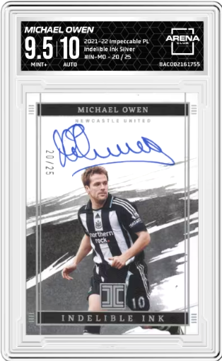 2021-22 Panini Impeccable Premier League Indelible Ink Silver Michael Owen /25