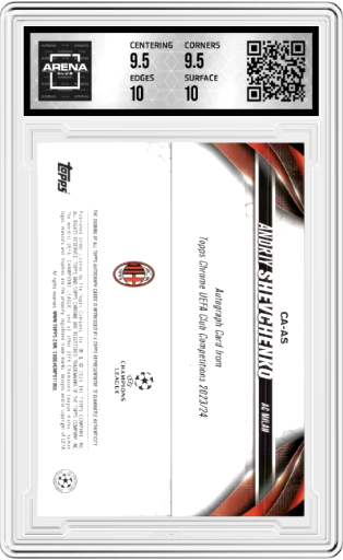 2023-24 Topps Chrome UEFA Club Competitions Chrome Auto Neon Green Andriy Shevchenko #CA-AS /99