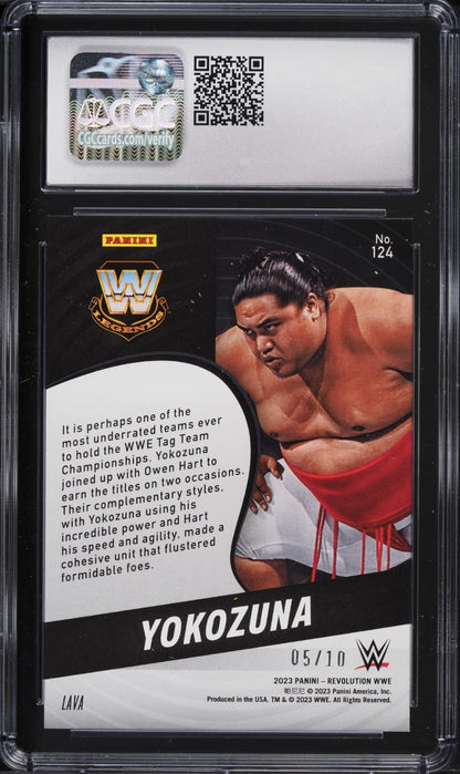 2023-24 Panini revolution WWE #124 Yokozuna Lava /10 CGC 10