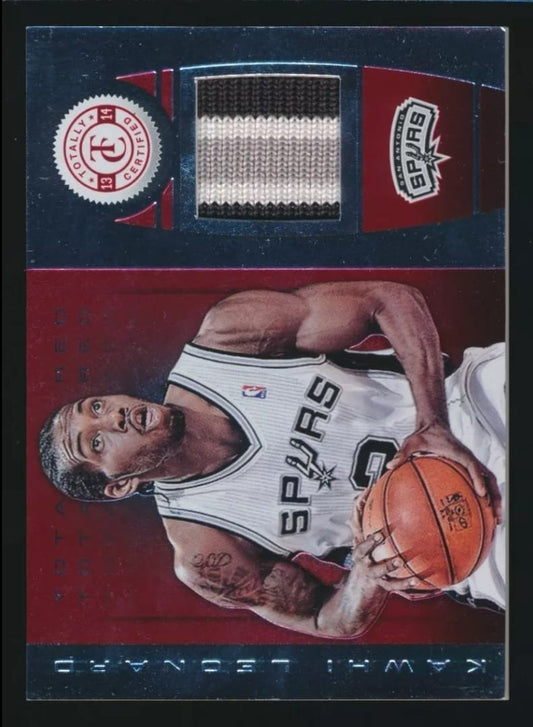 2013-14 Panini Totally Certified Basketball #105 Kawhi Leonard San Antonio Spurs /15 Game worn
