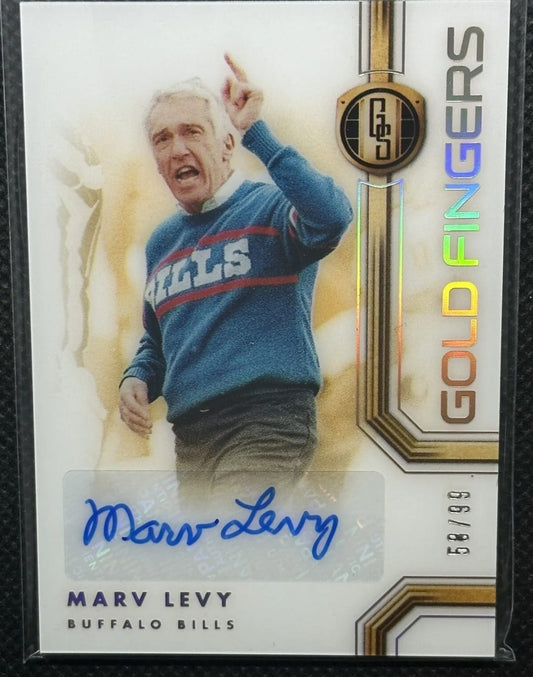 2022/23 Panini GOLD Standard Football No. HS-MLE Marv Levy Buffalo Bills /99 Gold Fingers NFL