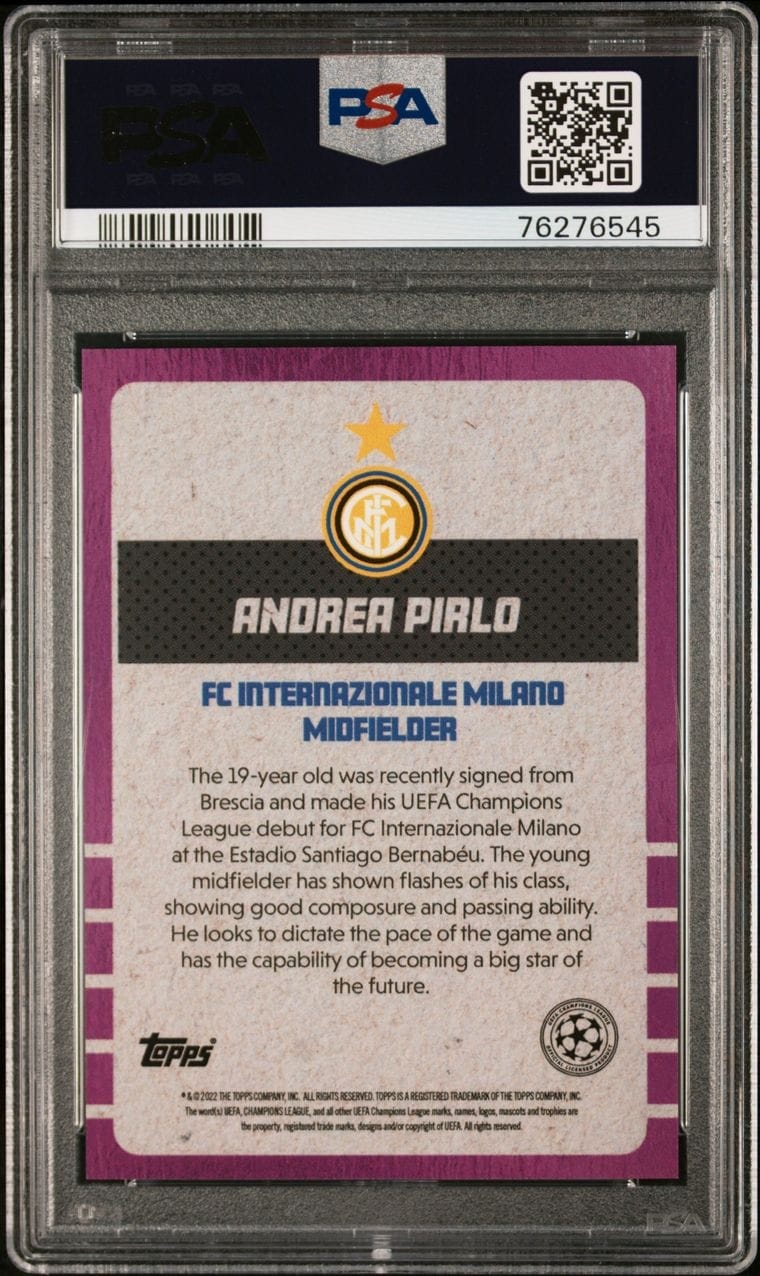 2022 Topps Lost Rookie Cards - Purple Andrea Pirlo /99 PSA 9 Inter