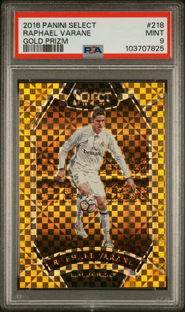 2016 PANINI SELECT #218 RAPHAEL VARANE GOLD PRIZM PSA 9