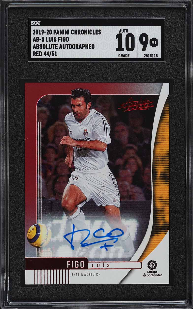 2019 Panini Chronicles Absolute Red Luis Figo AUTO /51 #AB-5 SGC 9 MINT