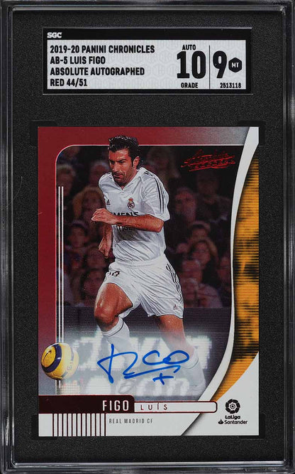 2019 Panini Chronicles Absolute Red Luis Figo AUTO /51 #AB-5 SGC 9 MINT