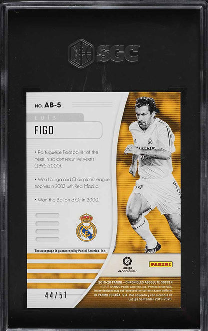 2019 Panini Chronicles Absolute Red Luis Figo AUTO /51 #AB-5 SGC 9 MINT