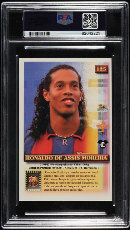 2003 Mundi Cromo Top Liga '04 Ronaldinho #125 PSA 7 NRMT