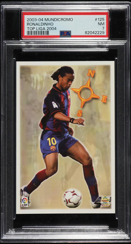 2003 Mundi Cromo Top Liga '04 Ronaldinho #125 PSA 7 NRMT