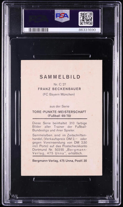1969 Bergmann-Verglag TP Meisterschaft Franz Beckenbauer AUTO DNA 10 PSA 3 VG