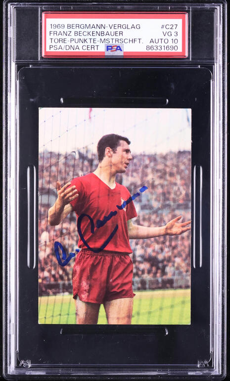 1969 Bergmann-Verglag TP Meisterschaft Franz Beckenbauer AUTO DNA 10 PSA 3 VG