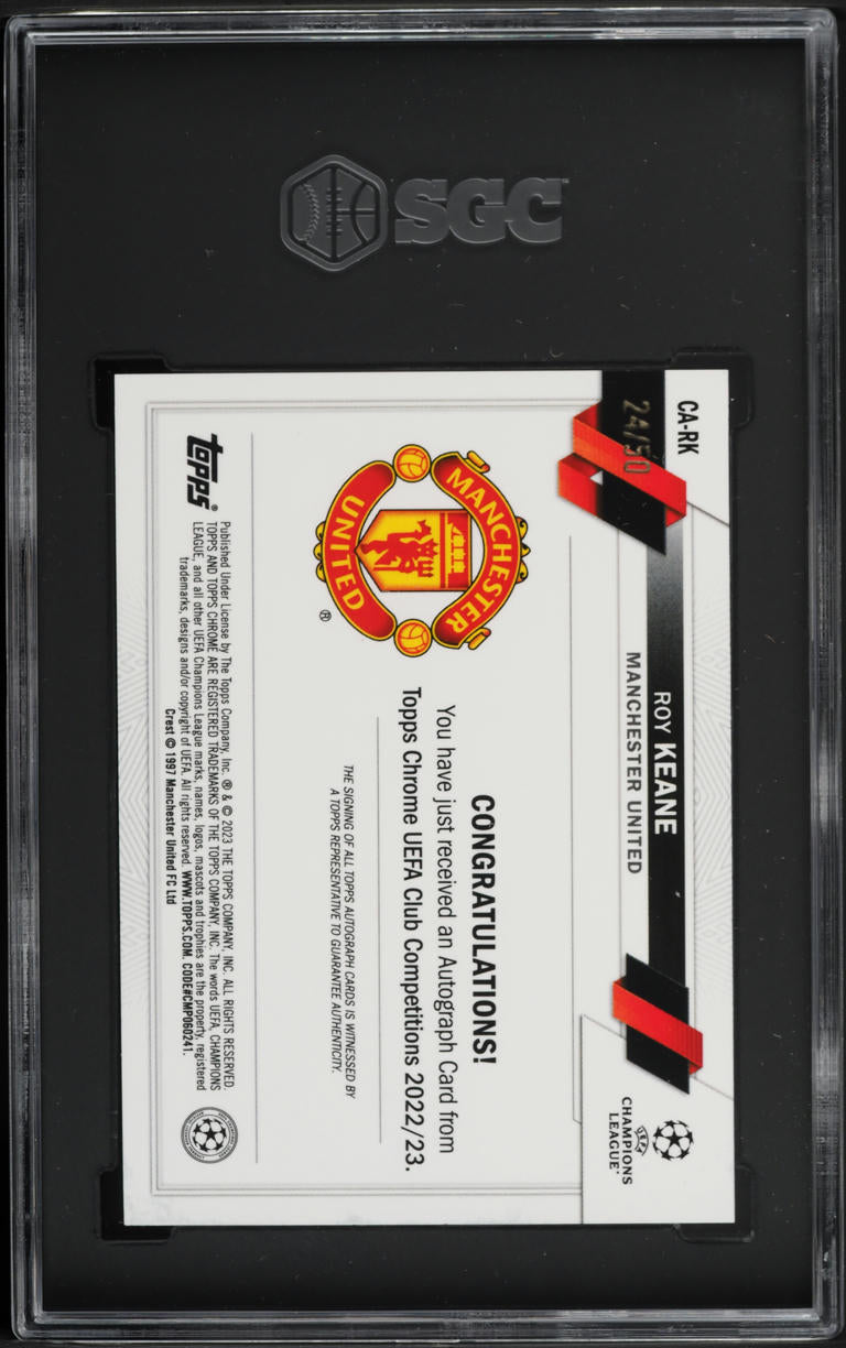 2022 Topps Chrome UCC Gold Refractor Roy Keane AUTO /50 #CA-RK SGC 9.5