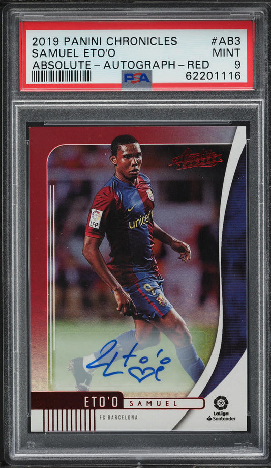 2019 Panini Chronicles Absolute Red Samuel Eto'o AUTO /51 #AB-3 PSA 9 MINT
