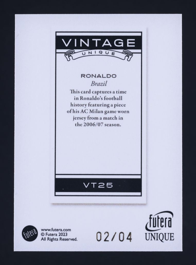 2023 Futera Unique World Football Vintage Ruby Ronaldo PATCH /4 #VT25