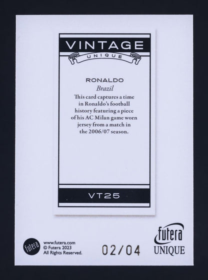 2023 Futera Unique World Football Vintage Ruby Ronaldo PATCH /4 #VT25