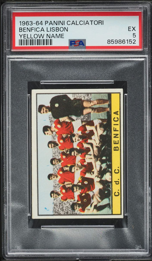 1963 Panini Calciatori Benfica Lisbon YELLOW NAME PSA 5 EX