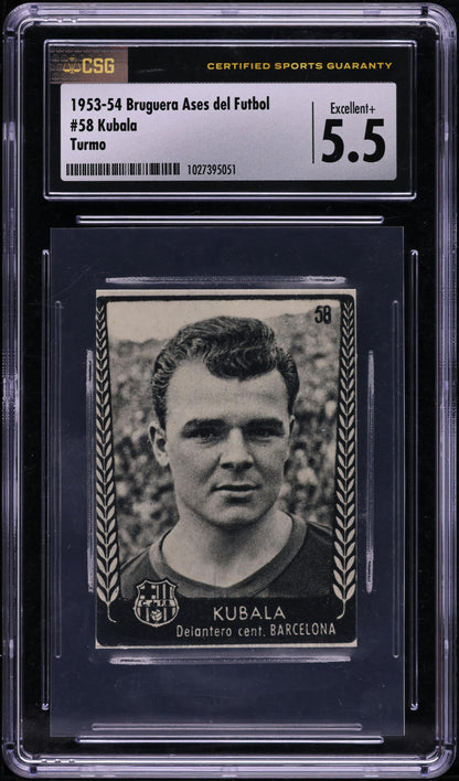 1953 Bruguera Ases Del Futbol Turmo Kubala ROOKIE #58 CSG 5.5 EX+