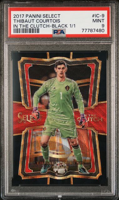 2017 Panini Select Thibaut Courtois Black 1/1 PSA 9 In the clutch BLack #IC-9