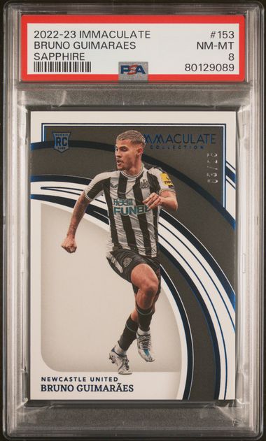 2022-23 Panini Immaculate Sapphire  /25 Bruno Guimaraes #153 Rookie RC PSA 8