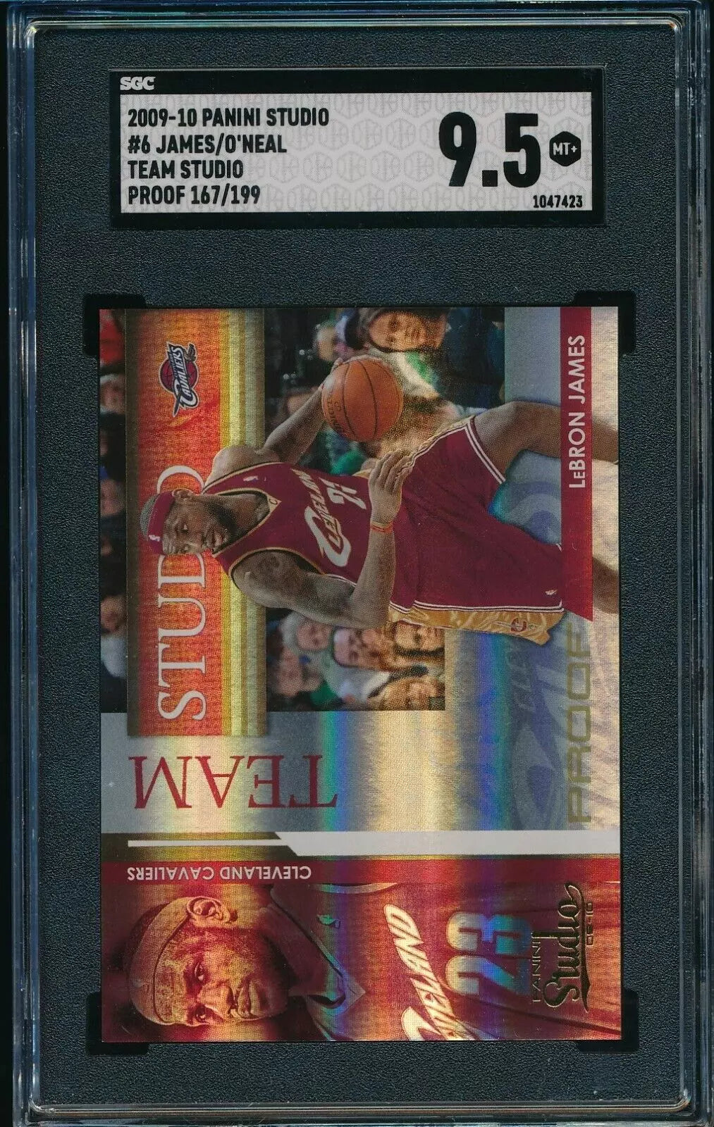 2009-2010 PANINI STUDIO TEAM STUDIO LEBRON JAMES/SHAQUILLE O'NEAL /199 SGC 9.5