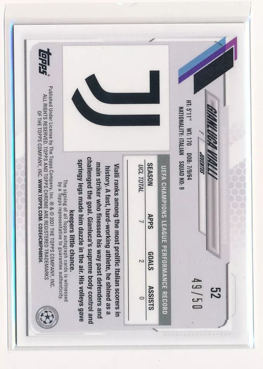 2020-2021 Topps UCL Japan Edition Chrome Gold Refractor /50 Gianluca Vialli #52